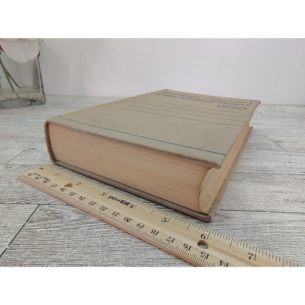 MCM 1956 Statistical Abstract Vintage Government Data Hardcover Book Shelf Decor